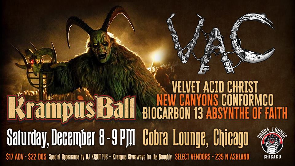 Dec 8 – Velvet Acid Christ Live in Chicago at Krampus Ball 2018