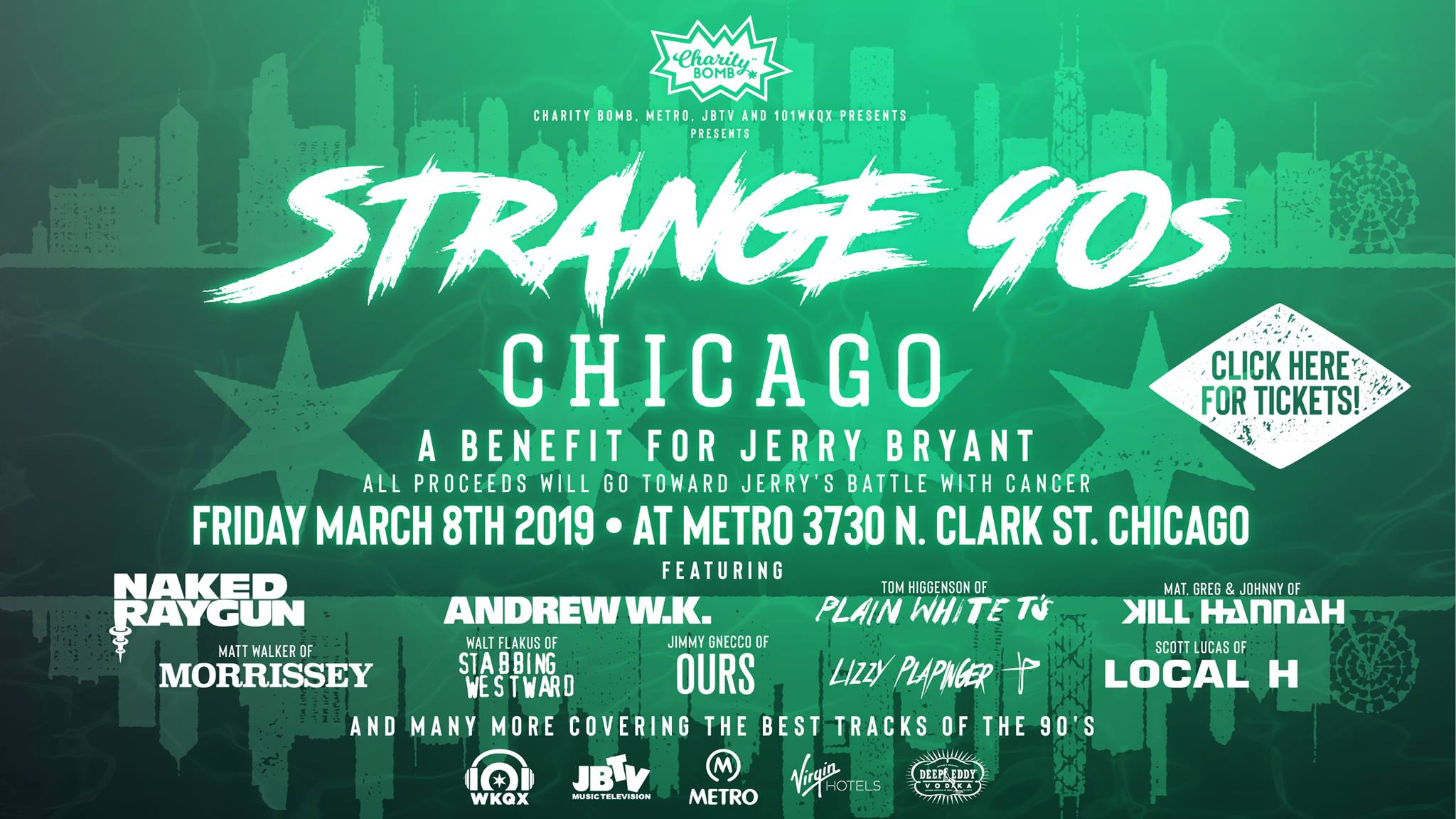 MAR 8: Strange 90’s – A Benefit for Jerry Bryant of JBTV