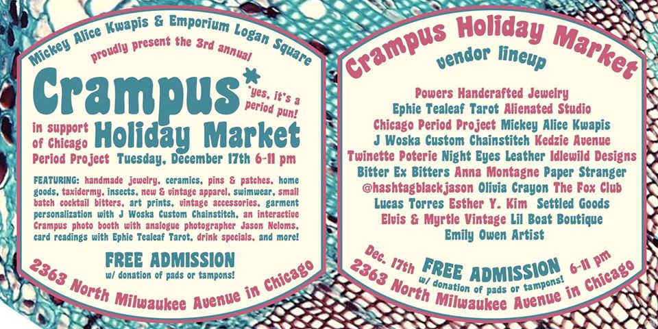 DEC 17 – Crampus Holiday Market 2019 – Benefitting Chicago Period Project