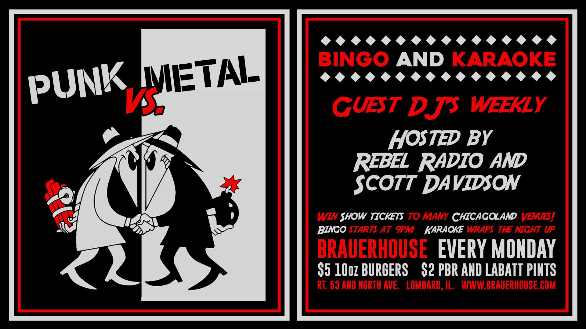 AUG 10 – Punk Vs Metal – Bingo and Karaoke